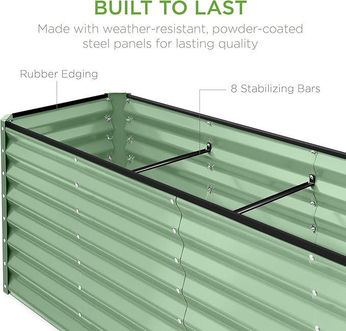 Best Choice Products 8x2x2ft Outdoor Metal Raised Garden Bed, Rectangular Deep - Image 5