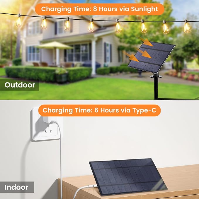 OHLUX 35FT Solar Globe String Lights Outdoor, Waterproof Solar Patio Lights - Image 3