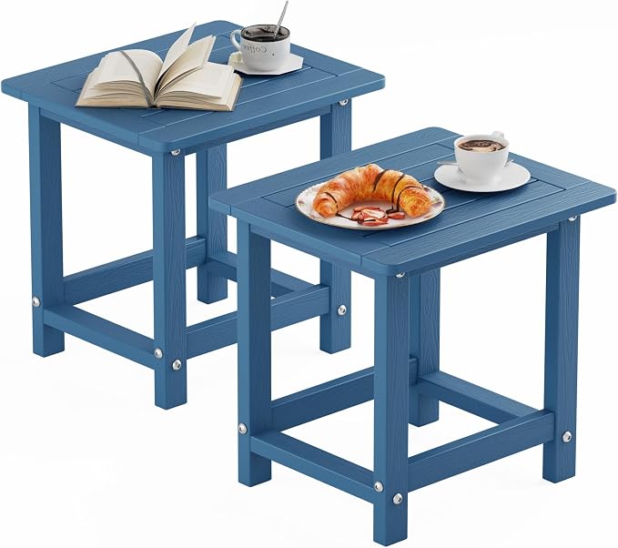 YEFU Outdoor Side Table for Patio: 16" HIPS Weather by YEFU
