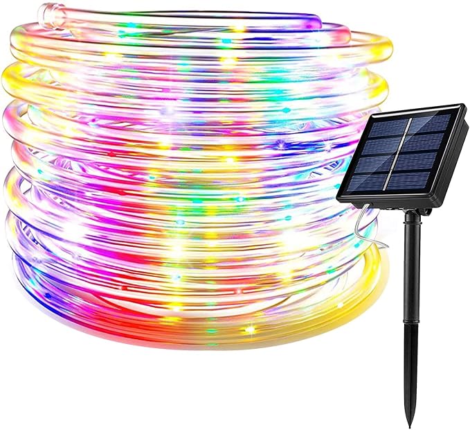 RUICHEN Solar Rope Lights Outdoor String Lights, 16.5 Ft 50 LED Tube Light by RUICHEN