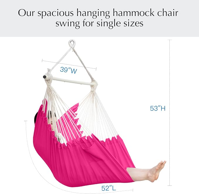 PNAEUT Hammock Chair Hanging Rope Swing - Image 6