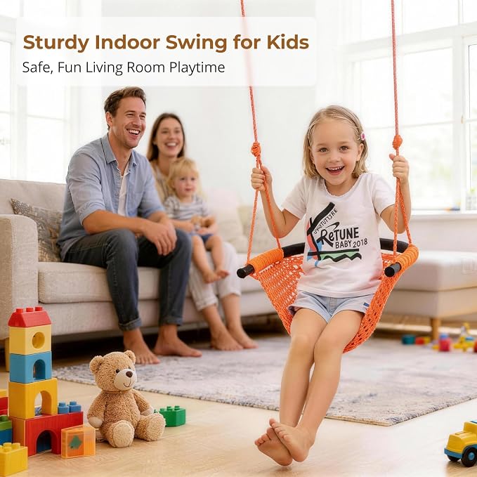JKsmart Swing Seat for Kids Heavy Duty Rope Play Secure Children Swing Set - Image 6