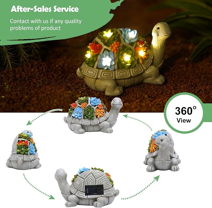 Nacome Solar Garden Outdoor Statues Turtle - Image 3