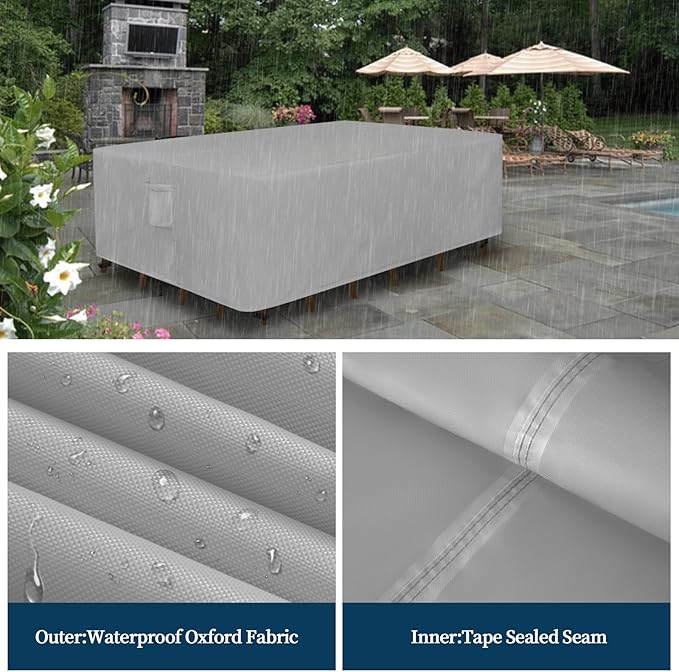 Easy-Going Rectangle Patio Furniture Cover Waterproof Outdoor Dining Table and - Image 4