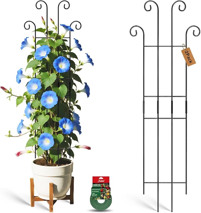 32.6in Tall Plant Trellis Indoor, Metal Garden Trellis by Xeeol