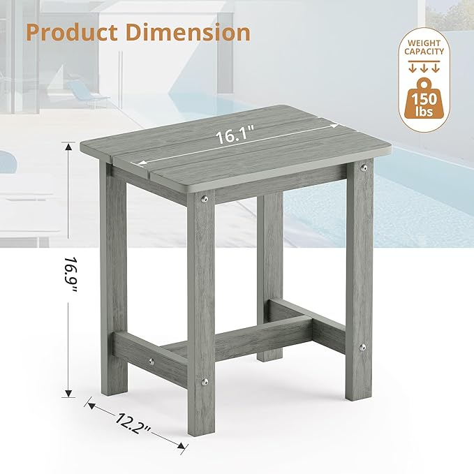 LUE BONA Outdoor Side Table Set of 2, HDPS Small Outdoor Table, Adirondack Side - Image 3
