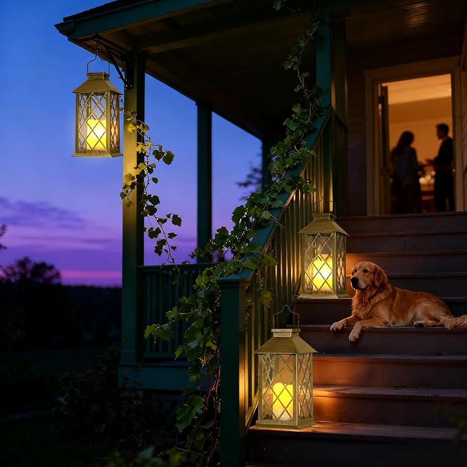 Otdair Solar Lanterns Outdoor Waterproof, 2 Pack 14" Solar Lantern - Image 8