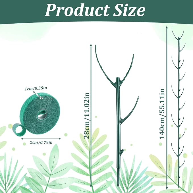 Grevosea 10 Pack Plant Support Stakes, Stackable Monstera Plant Supports - Image 2