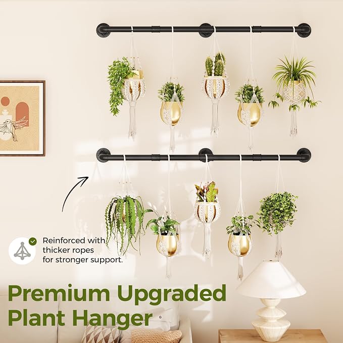 Bamworld Window Plant Hanger Indoor 63in 2PCS Hanging Planters - Image 4