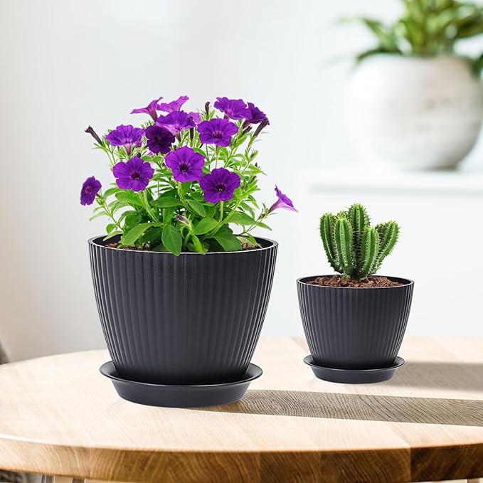 7/6.2/5.5/5/4.5/4 inch Flower Pots, 6 Pack Plant Pots - Image 7