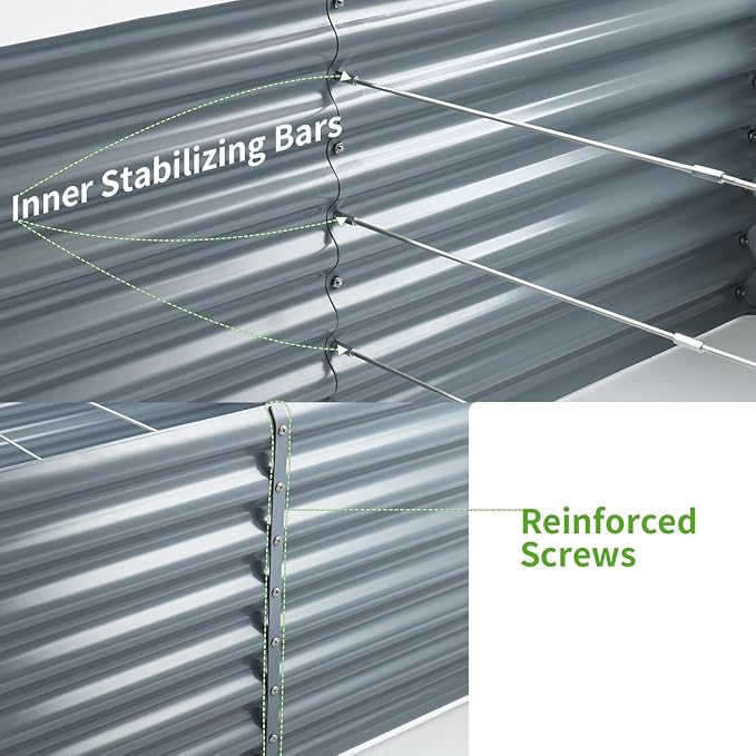 Land Guard 2 Pack 8×4×2ft Galvanized Raised Garden Bed Kit, Galvanized Planter - Image 3