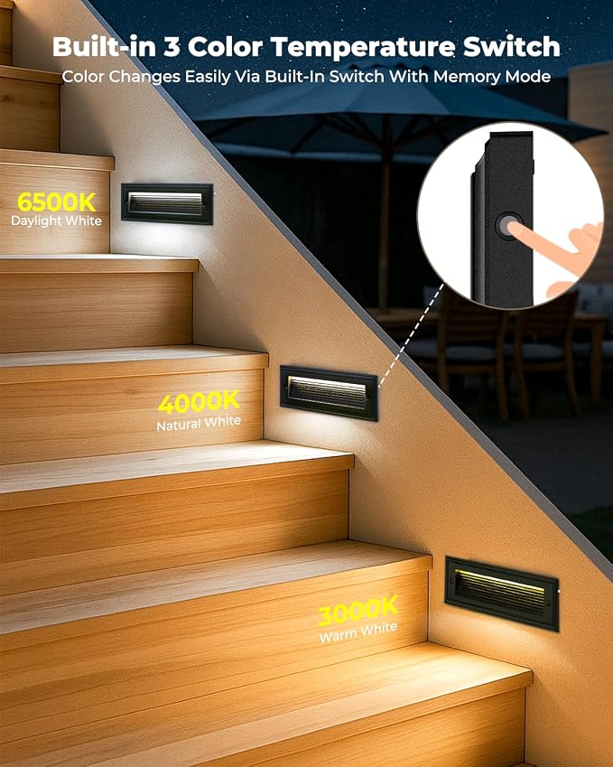 9 Inch Low Voltage Step Lights Outdoor, 12V 5W LED Landscape Stair Lights - Image 4
