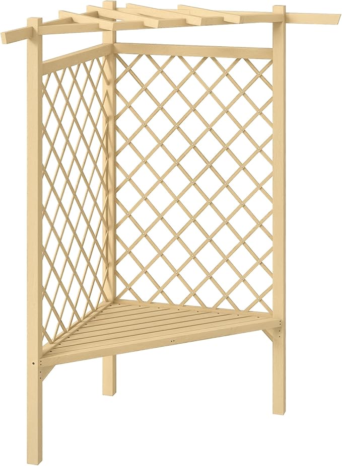 Outsunny 55" Garden Arch Bench, Wooden Trellis Park Bench by Outsunny