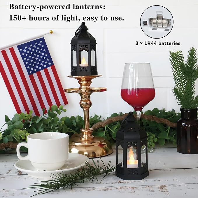 LLQ 8Pcs Mini Lanterns for Centerpiece, Ramadan Decorations, Battery Included - Image 3
