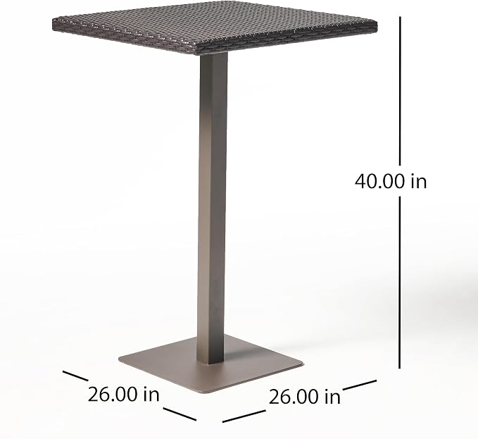 26 Inch Square Bar, Made of Rattan Tabletop and Sturdy and Durable Base - Image 2