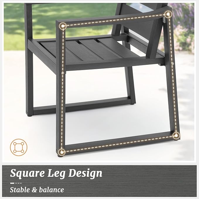 HDPS Patio Dining Chairs Set of 2, - Image 5