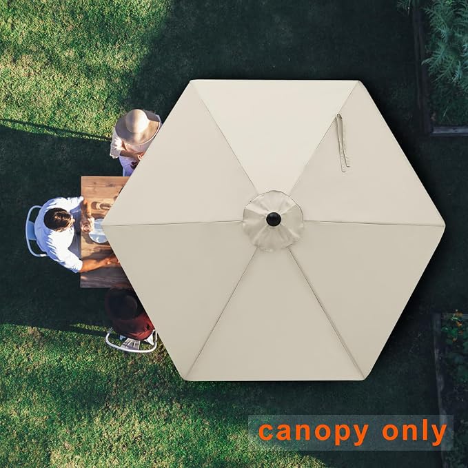 MASTERCANOPY Patio Umbrella 7.5 ft Replacement Canopy - Image 6