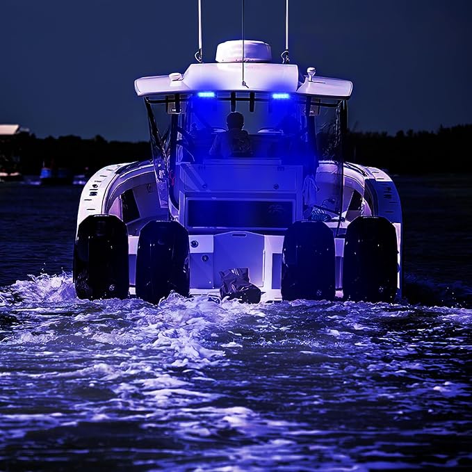 Nilight Marine LED Pods Navigation Lights 2PCS 72W Blue Beam Flood Beam Ponton - Image 6