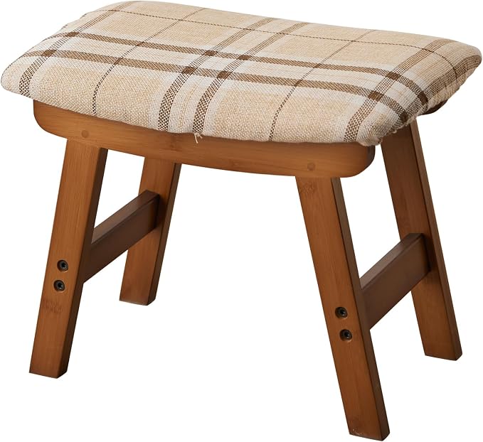 Foot Stool, Bamboo Small Sofa Foot Rest Under Desk, Extra Seating - Image 7