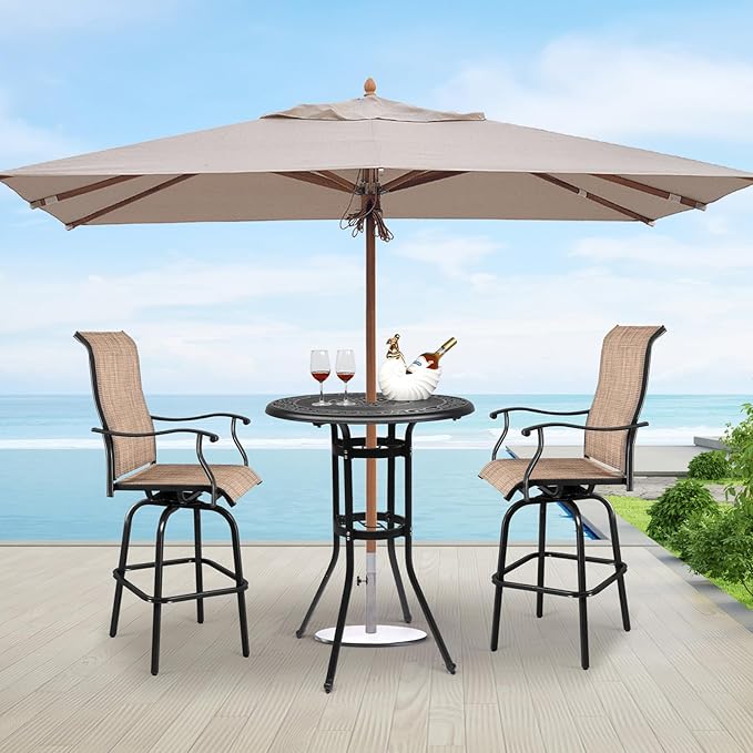 VINGLI Cast Aluminum Bar Height Patio Table - Image 2