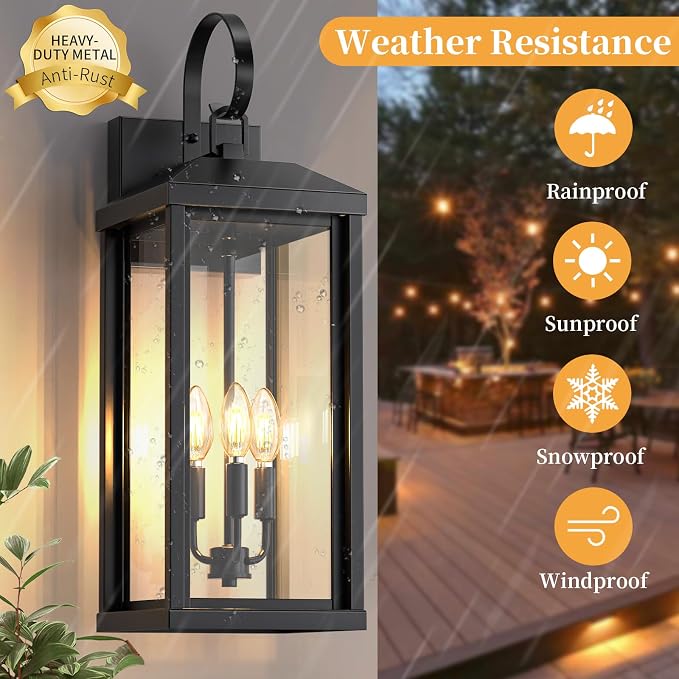 24Inch Extra Large Outdoor Sconce Light 1-Pack, Waterproof Oversized Outdoor - Image 5