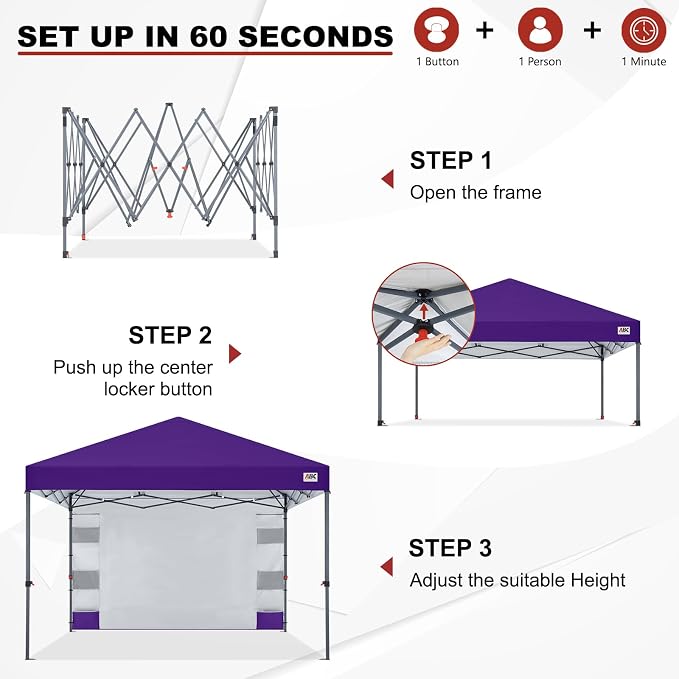 ABCCANOPY Pop Up Canopy with Sidewall, 10x10 Outdoor Canopy Tent with Storage - Image 8