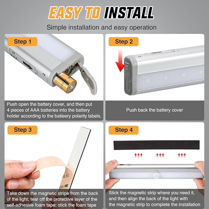 Nilight RV Step Lights 3PCS Motion Sensor Activated LED Bar RV Exterior Lights - Image 3