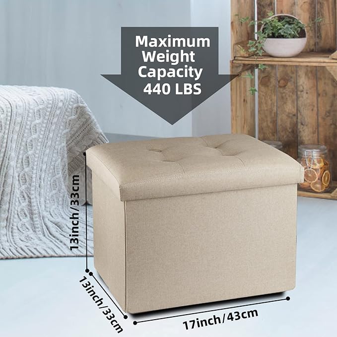 ALASDO Storage Ottoman Footrest Stool Small Ottoman - Image 3