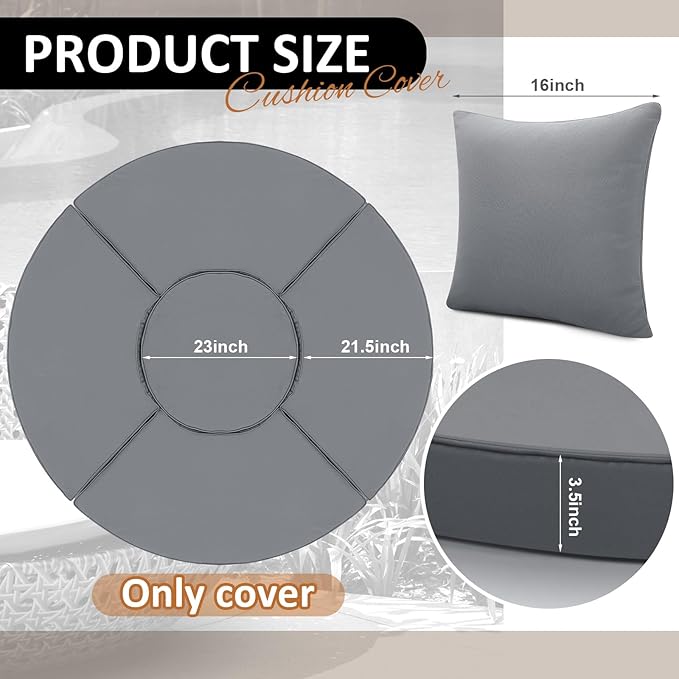 Patelai 66" Outdoor Daybed Cushion Cover Round Replacement - Image 2
