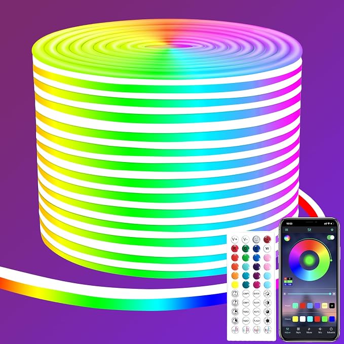 50ft RGB LED neon Rope Lights LED neon Lights by segrass