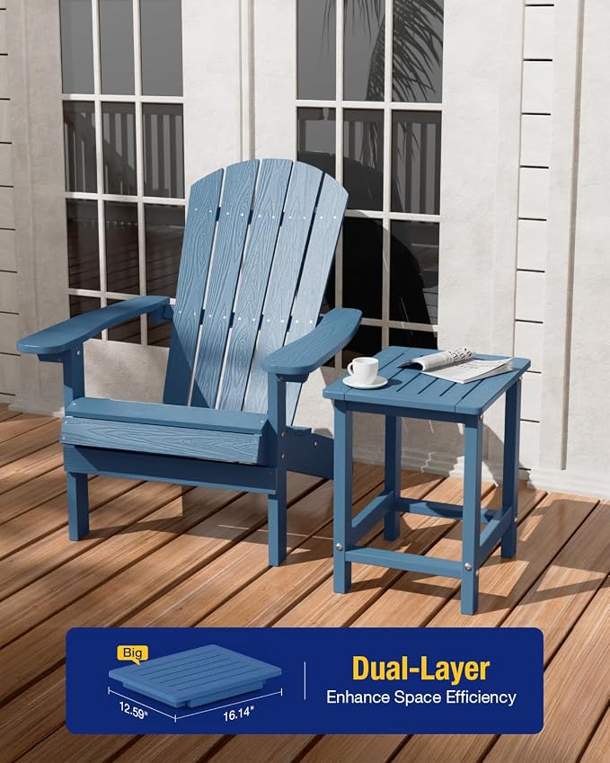 YEFU Outdoor Side Table for Patio: 16" HIPS Weather - Image 4