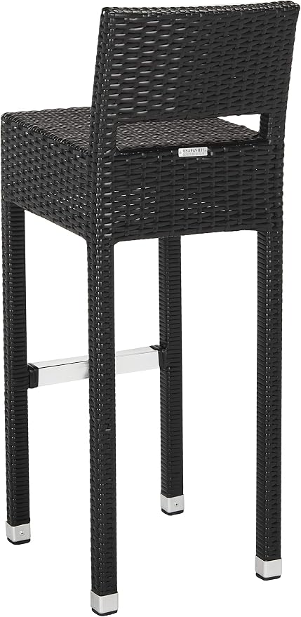SAFAVIEH FOX5212A Collection Landry Black Indoor/Outdoor Bar Stool - Image 5
