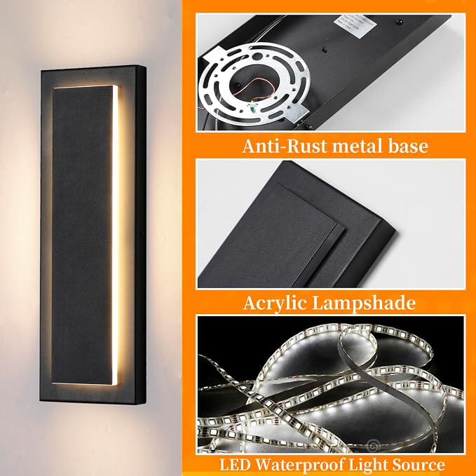1 Pack Outdoor Wall Light For House, Modern Wall Lighting, Waterproof Exterior - Image 4