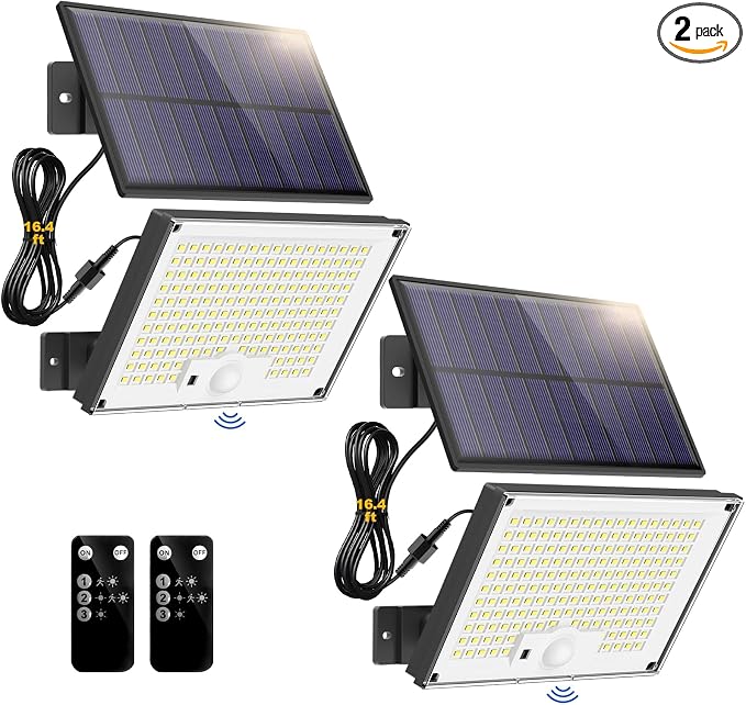 Solar Lights for Outside, 172LED 3Modes Split Motion Sensor Outdoor Lights by Gusicil