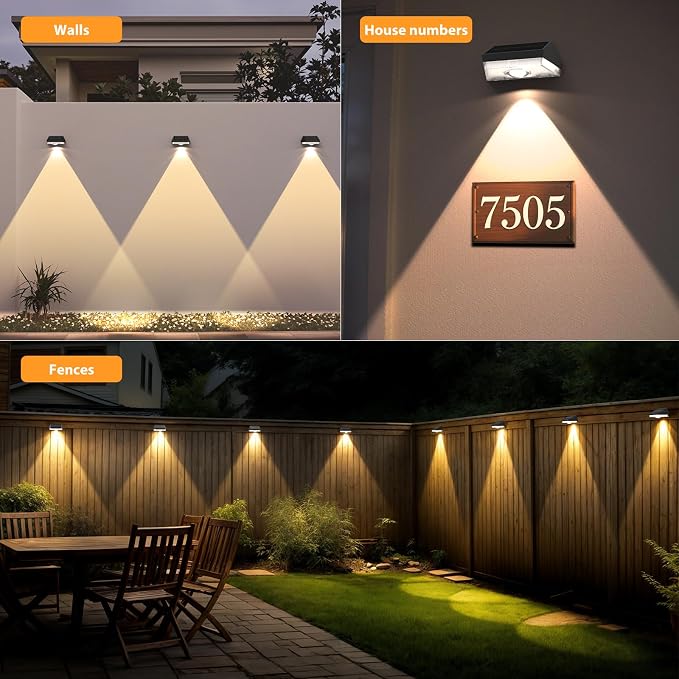 Solar Fence Lights, 9 Lighting Modes ＆ Color Changing Mode IP65 Waterproof - Image 8