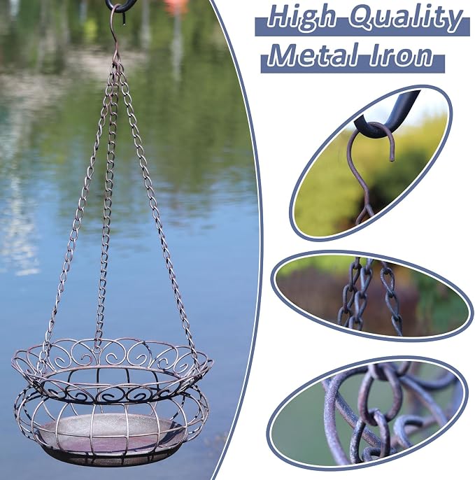 Metal Hanging Planters, Plant Hanger Basket Decorative Plant Pot Holder - Image 3