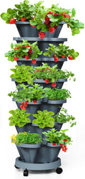 Strawberry Vertical Planter Tower Garden, 7 Tiered Stackable Planter Herb by Tectsia