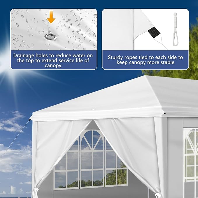 VINGLI Pop Up Canopy Tent with Sidewalls, Outdoor Gazebo Canopy Tent, Patio - Image 6
