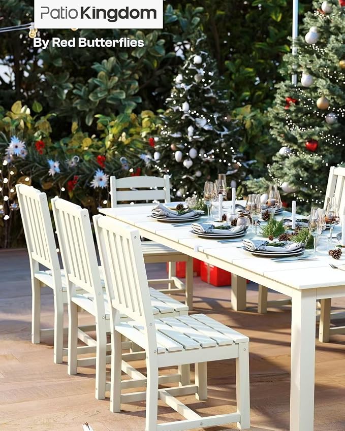 White 9-Piece Outdoor Dining Set - Image 9