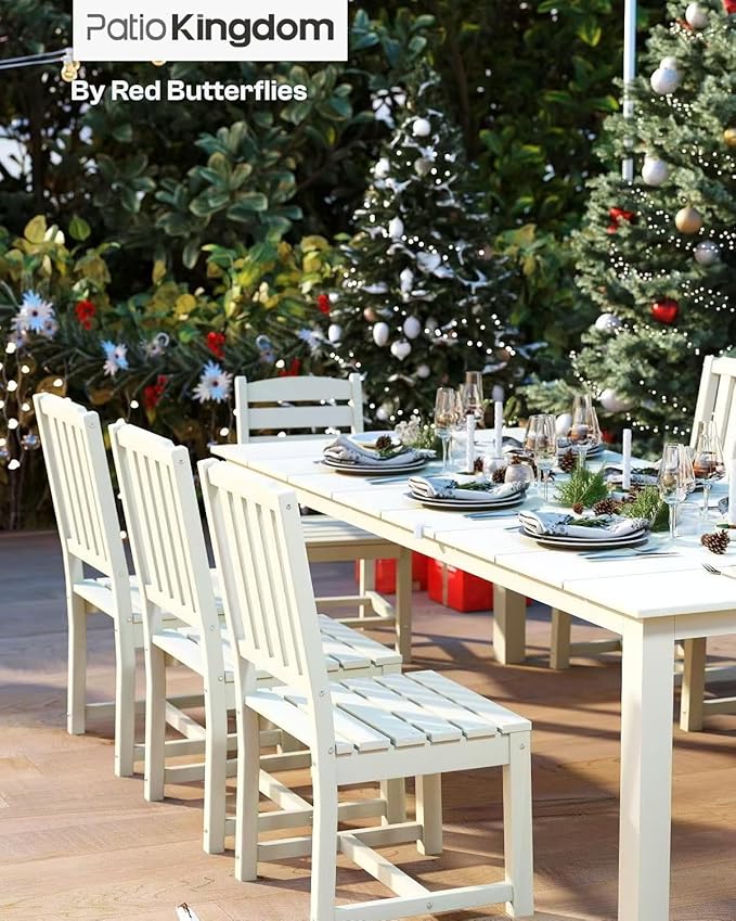 5-Piece White Outdoor Dining Set - Image 9