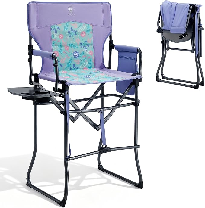 EVER ADVANCED Portable 30.7" Seat Height Tall Folding Camping Chair Directors by EVERADVANCED