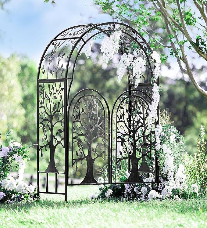Plow & Hearth Metal Tree of Life Arched Garden Arbor - Image 2