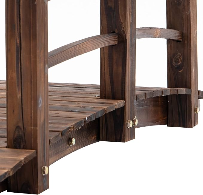 Fir Wood Garden Bridge, 5ft Arc Walkway - Image 7