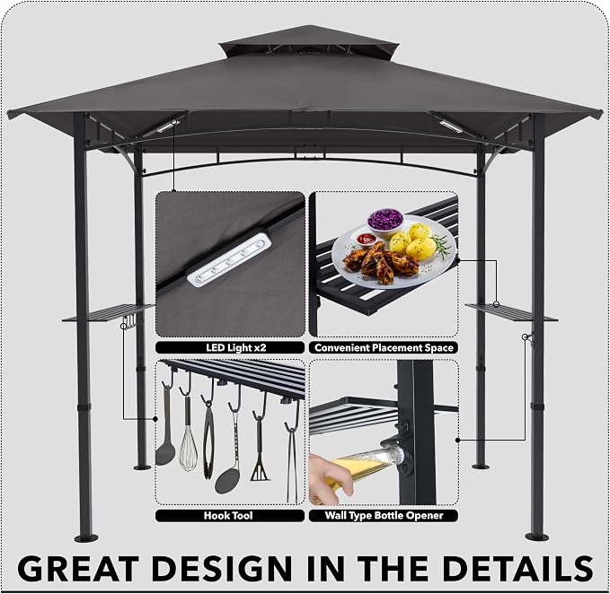 MASTERCANOPY 8 x 5 Grill Gazebo Outdoor BBQ Gazebo Canopy - Image 3