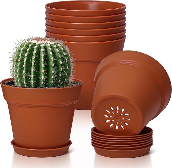 T4U 4 Inch Plant Pots 8-Pack, Small Flower Pots by T4U