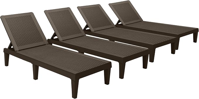 Devoko Outdoor Chaise Lounge Chair Set of 4 by DEVOKO