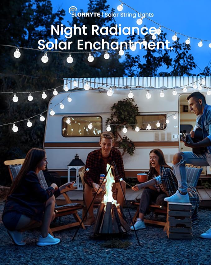 LORRYTE White 2-Pack 100 LED 64FT Crystal Globe Solar Lights Outdoor, - Image 4