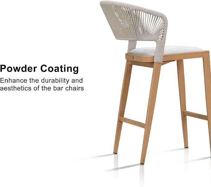 PURPLE LEAF Counter Height Bar Stool Set of 2 Outdoor Counter Stool - Image 7