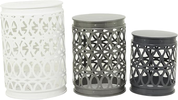 Deco 79 Metal Side End Accent Table Indoor Outdoor Nesting End Table by Deco79