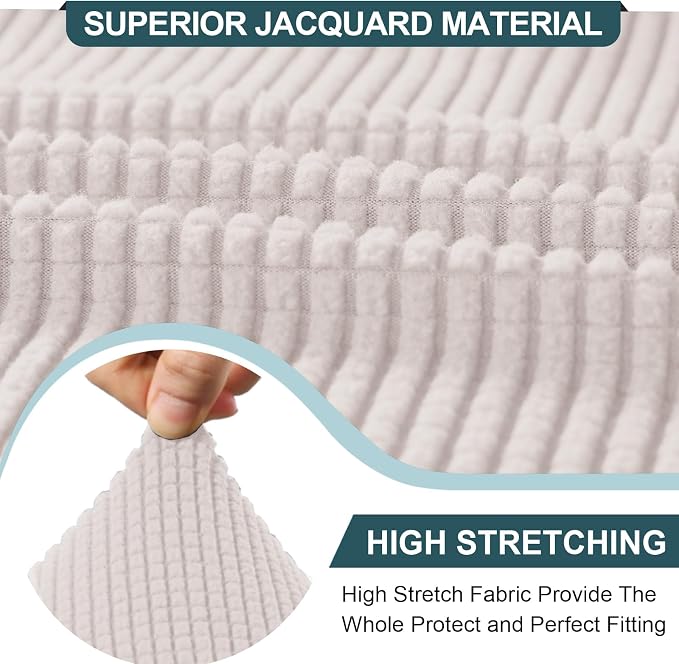 FantasDecor Right Chaise Lounge Cover Stretch Chair Lattice Slipcover - Image 4